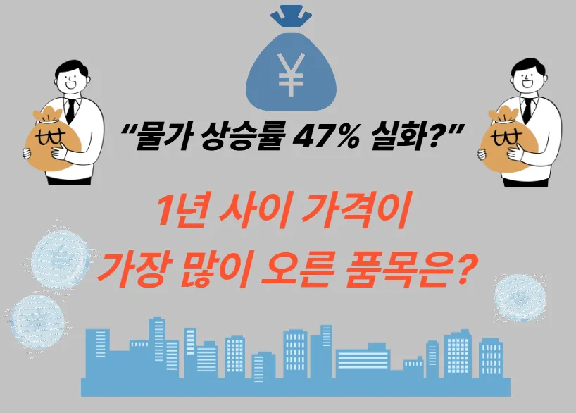 “물가 상승률 47% 실화?” 1년 사이 가격이 가장 많이 오른 품목은?