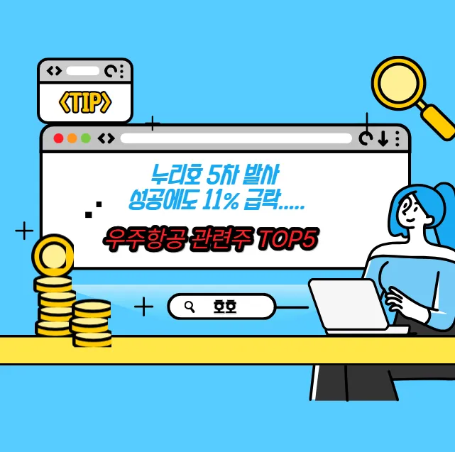 누리호 5차 발사 성공에도 11% 급락..... 우주항공 관련주 TOP5
