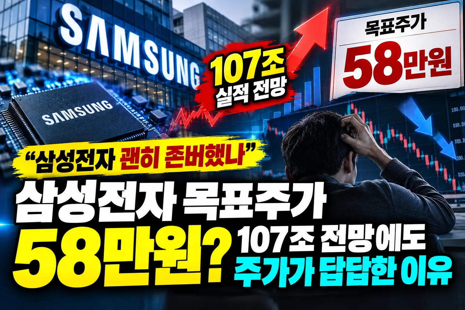 삼성전자 목표주가 58만원? 107조 전망에도 주가가 답답한 이유