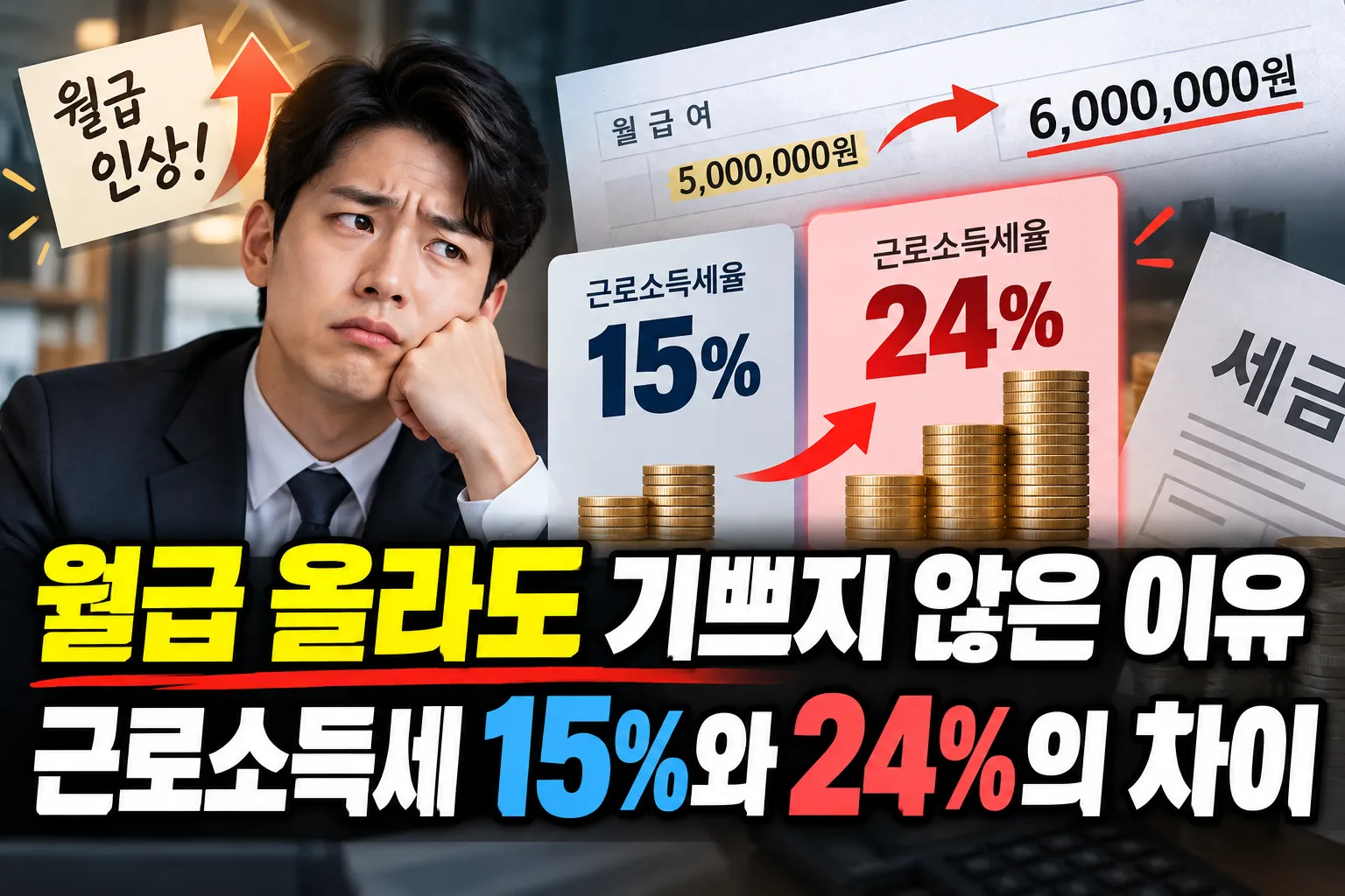 “월급 올라도 기쁘지 않은 이유” 근로소득세 15%와 24%의 차이 