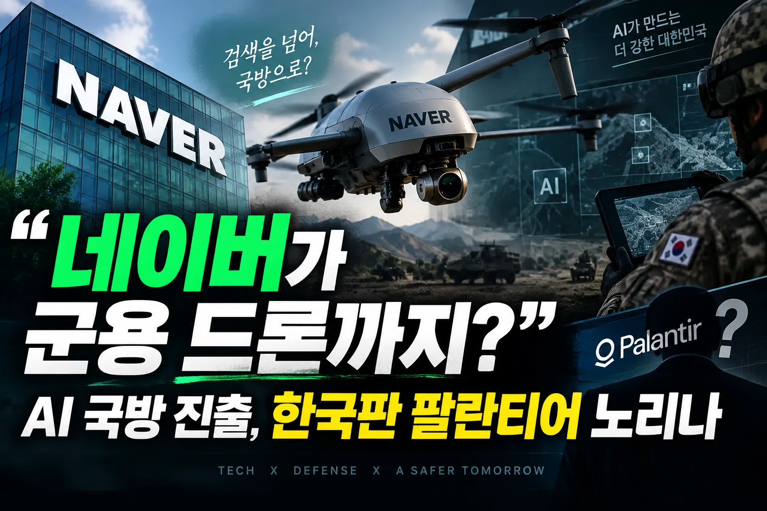 “네이버가 군용 드론까지?” AI 국방 진출, 한국판 팔란티어 노리나
