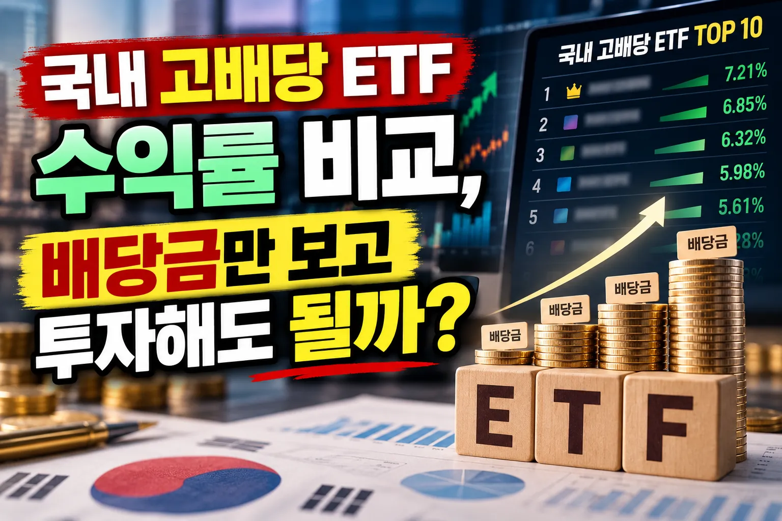 국내 고배당 ETF 수익률 비교, 배당금만 보고 투자해도 될까? 