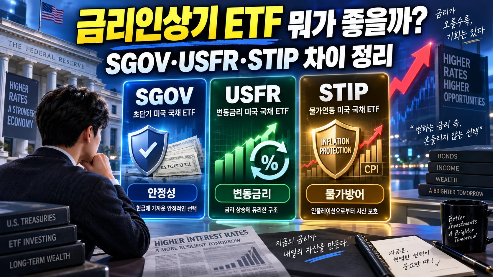 금리인상기 ETF 뭐가 좋을까? SGOV USFR STIP 차이 정리