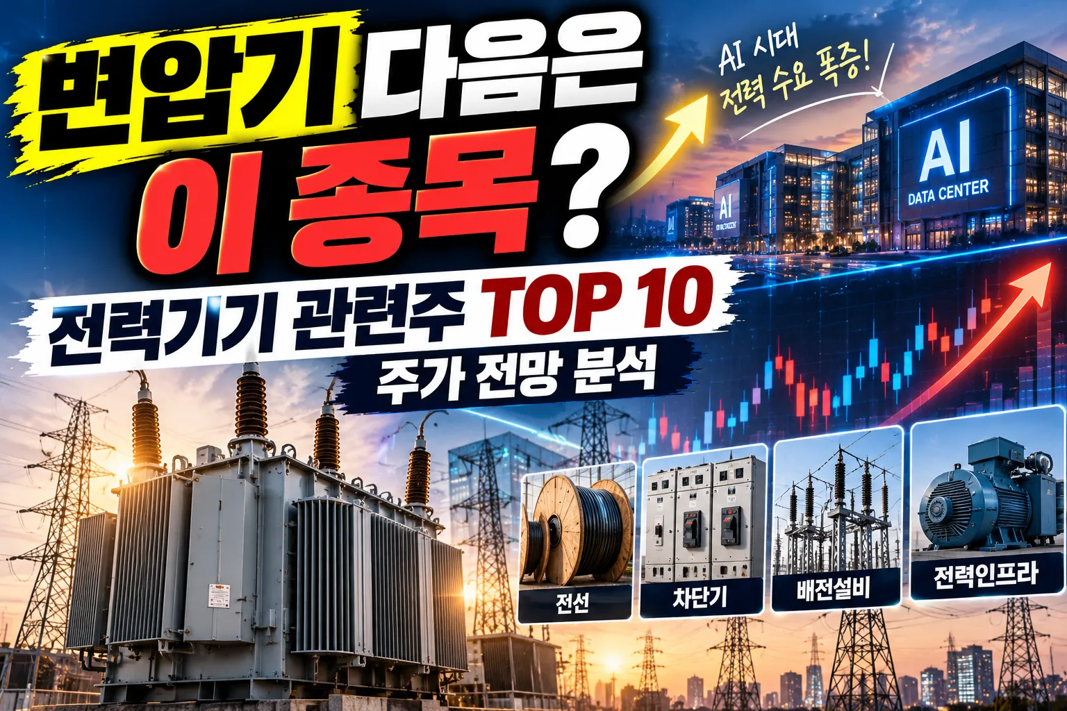 “변압기 다음은 이 종목?” 전력기기 관련주 TOP 10과 주가 전망 분석    