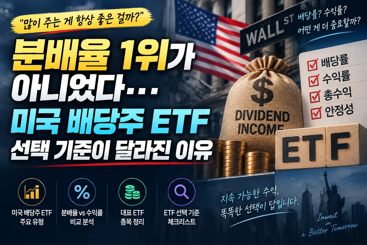 분배율 1위가 아니었다… 미국 배당주 ETF 선택 기준이 달라진 이유