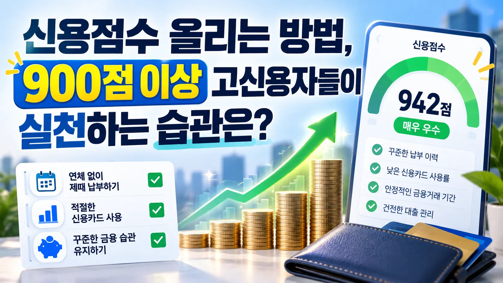 신용점수 올리는 방법, 900점 이상 고신용자들이 실천하는 습관은? 
