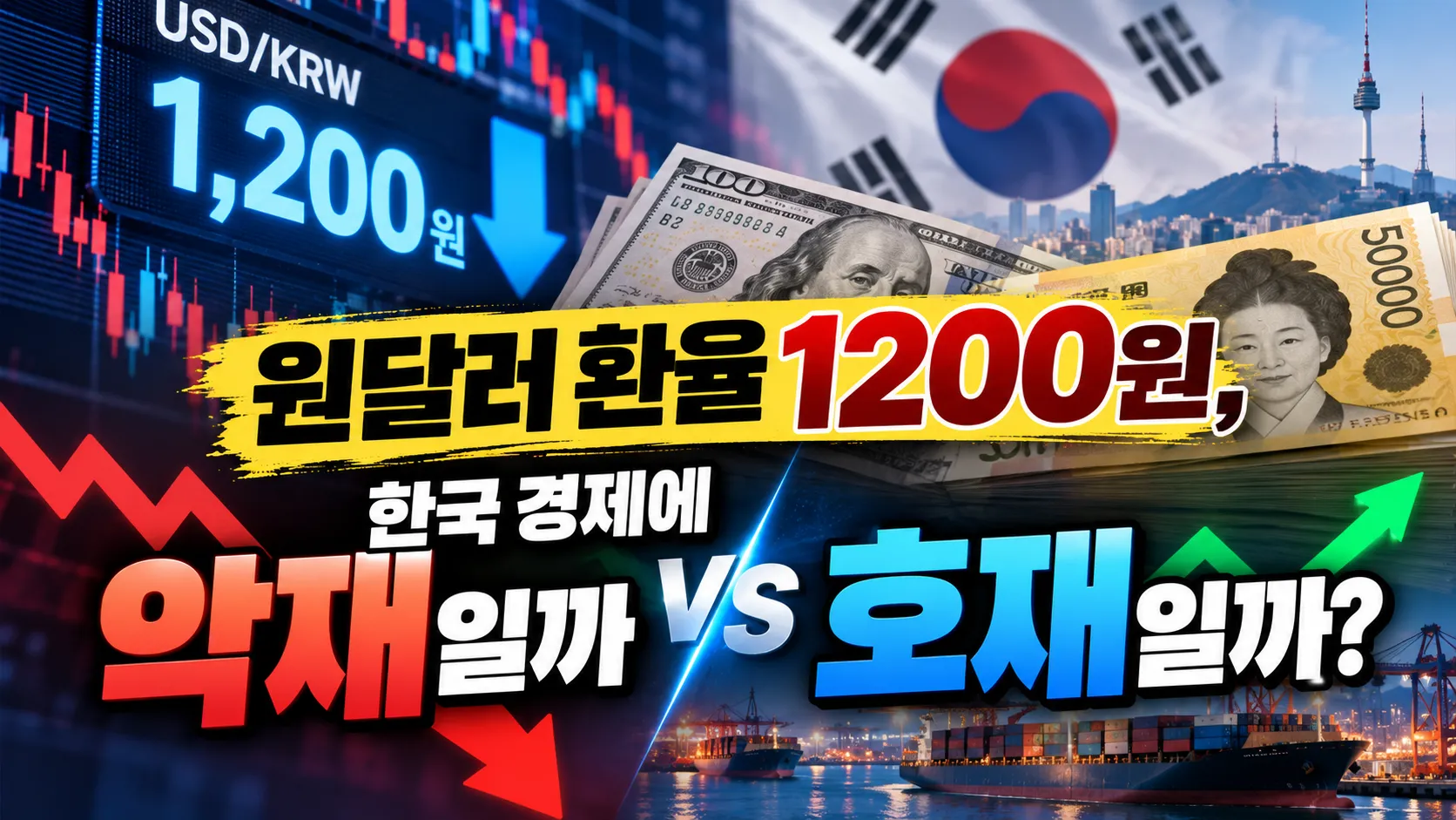 원달러 환율 1200원, 한국 경제에 악재일까 호재일까 