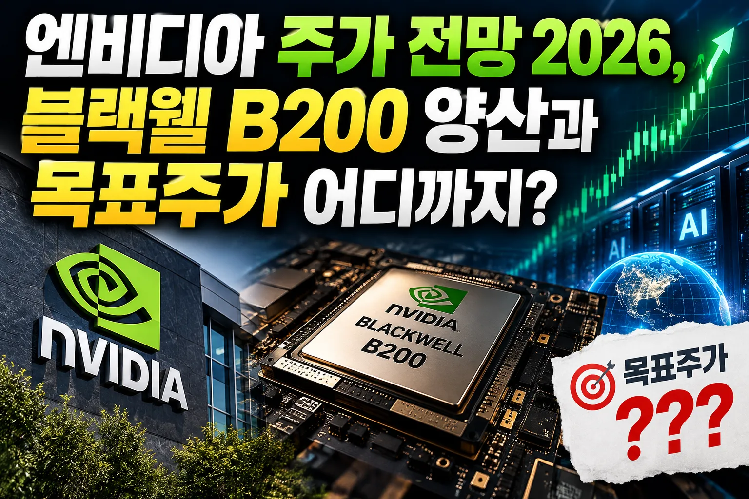 엔비디아 주가 전망 2026, 블랙웰 B200 양산과 목표주가 어디까지?