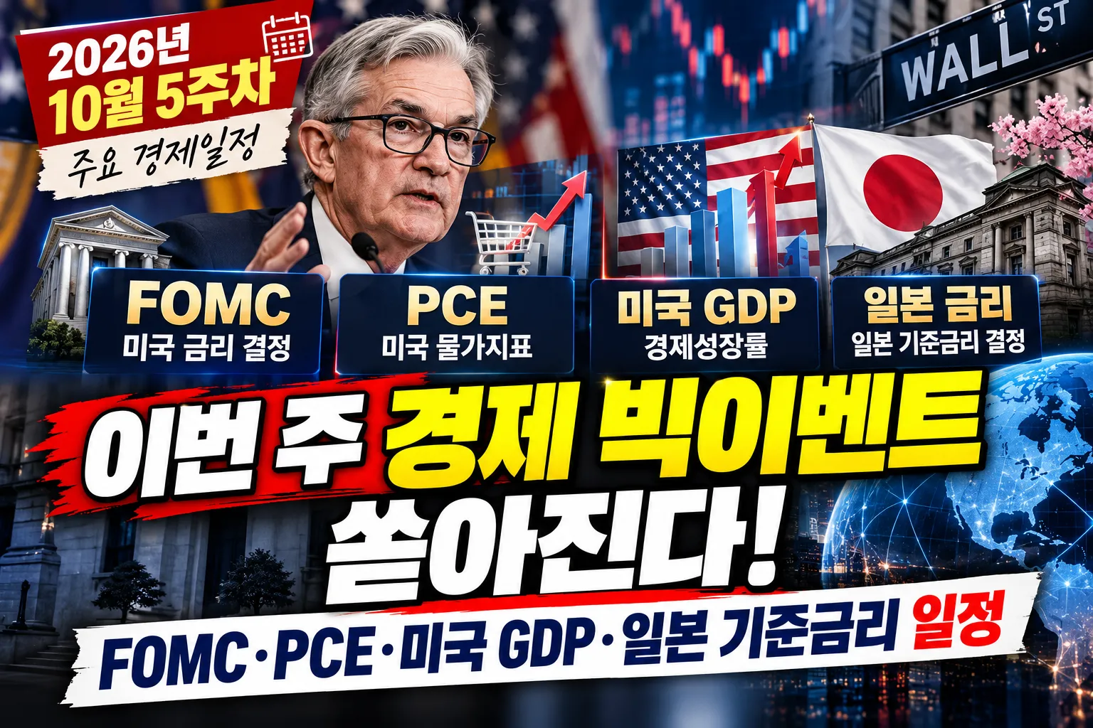 “이번 주 경제 빅이벤트 쏟아진다!” FOMC·PCE·미국 GDP·일본 기준금리 일정   