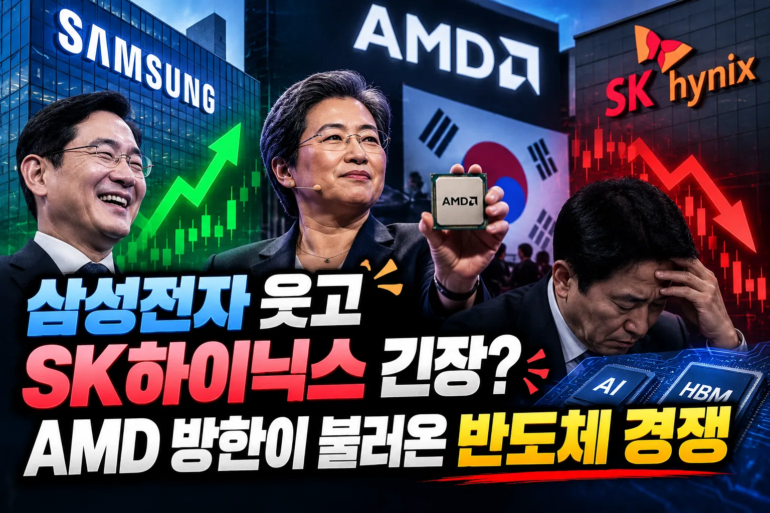 “삼성전자 웃고 SK하이닉스 긴장?” AMD 방한이 불러온 반도체 경쟁