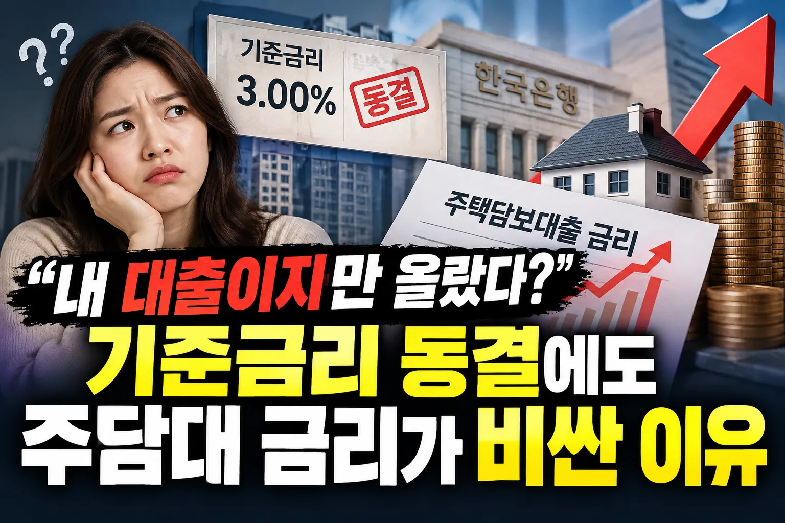 “내 대출이자만 올랐다?” 기준금리 동결에도 주담대 금리가 비싼 이유  