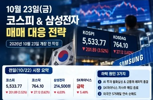 📊 10월 23일(금) 코스피 & 삼성전자 매매 대응 전략