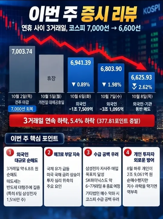 이번 주 증시 리뷰 및 다음 주 10월 12일에서 16일까지의 시장 전망