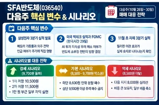  SFA반도체(036540) 매매 대응 전략  기준일: 2026년 10월 25일 / 다음주(10월 26일~30일) 대응