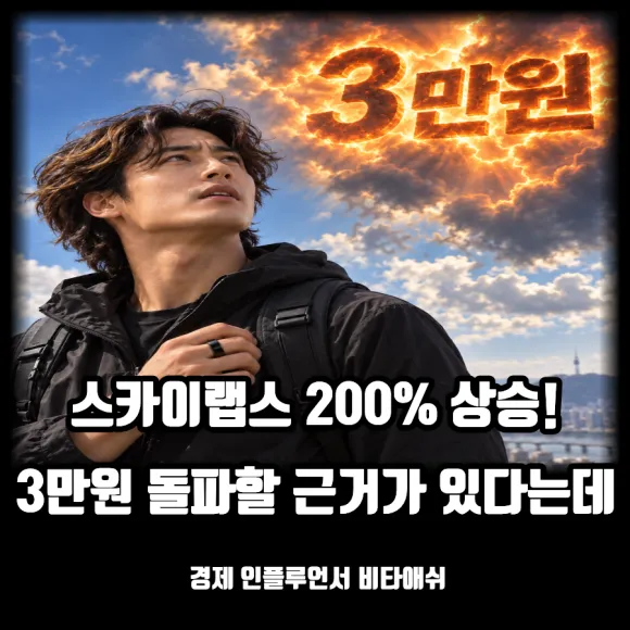 스카이랩스 주가 200% 상승, 3만원 돌파한다는데