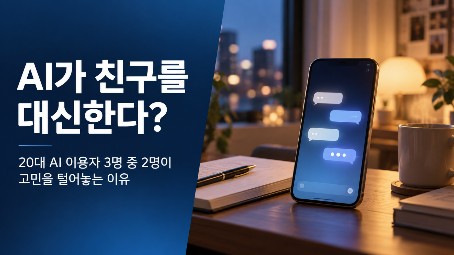 AI가 친구를 대신한다? 20대 AI 이용자 3명 중 2명이 고민을 털어놓는 이유