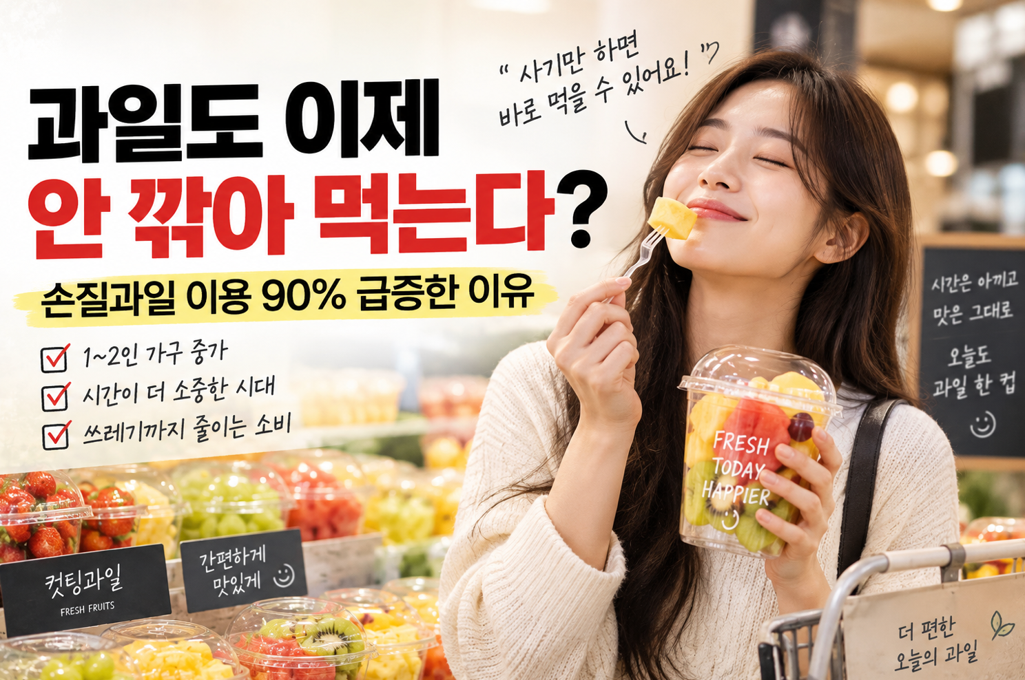 과일도 이제 안 깎아 먹는다? 손질과일 이용 90% 급증한 이유