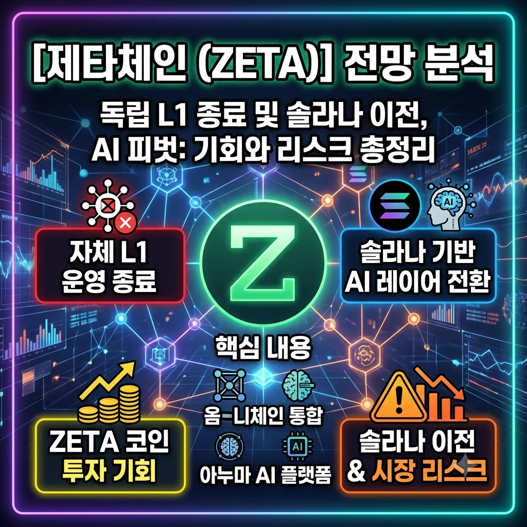 [제타체인(ZETA) 전망] L1 종료 및 솔라나 이전을 통한 AI 피벗: 기회와 리스크 분석